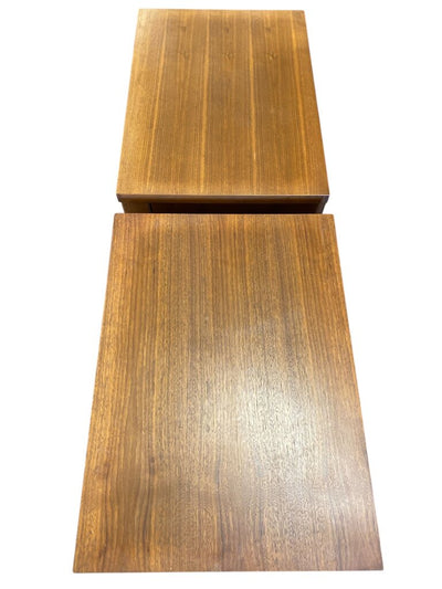 Mid Century Modern Pair of Walnut Nightstands (Set of 2)