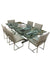 Milo Baughman Mid Century Chrome Dining Chairs in New Knoll Textile (Set of 6)