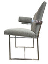 Milo Baughman Mid Century Chrome Dining Chairs in New Knoll Textile (Set of 6)