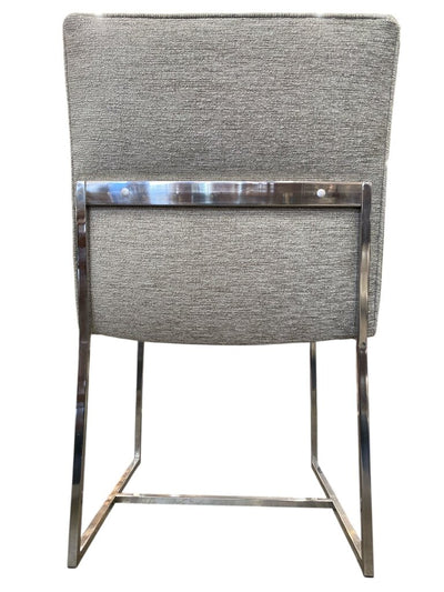 Milo Baughman Mid Century Chrome Dining Chairs in New Knoll Textile (Set of 6)