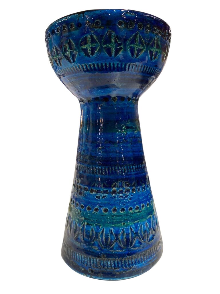 Bitossi Mid century Rimini Blue Italian Ceramic Candlestick