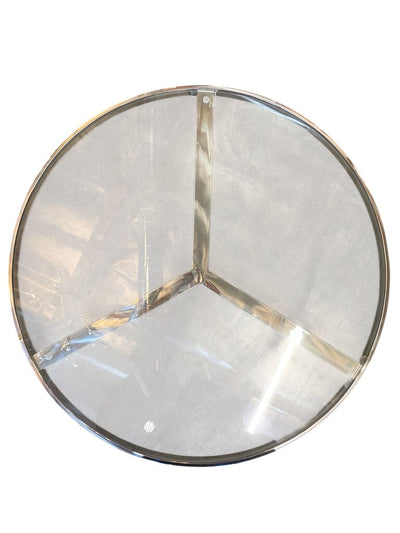 Chrome and Glass 35.5" Diameter Circular Coffee Table