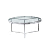 Chrome and Glass 35.5" Diameter Circular Coffee Table
