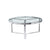 Chrome and Glass 35.5" Diameter Circular Coffee Table