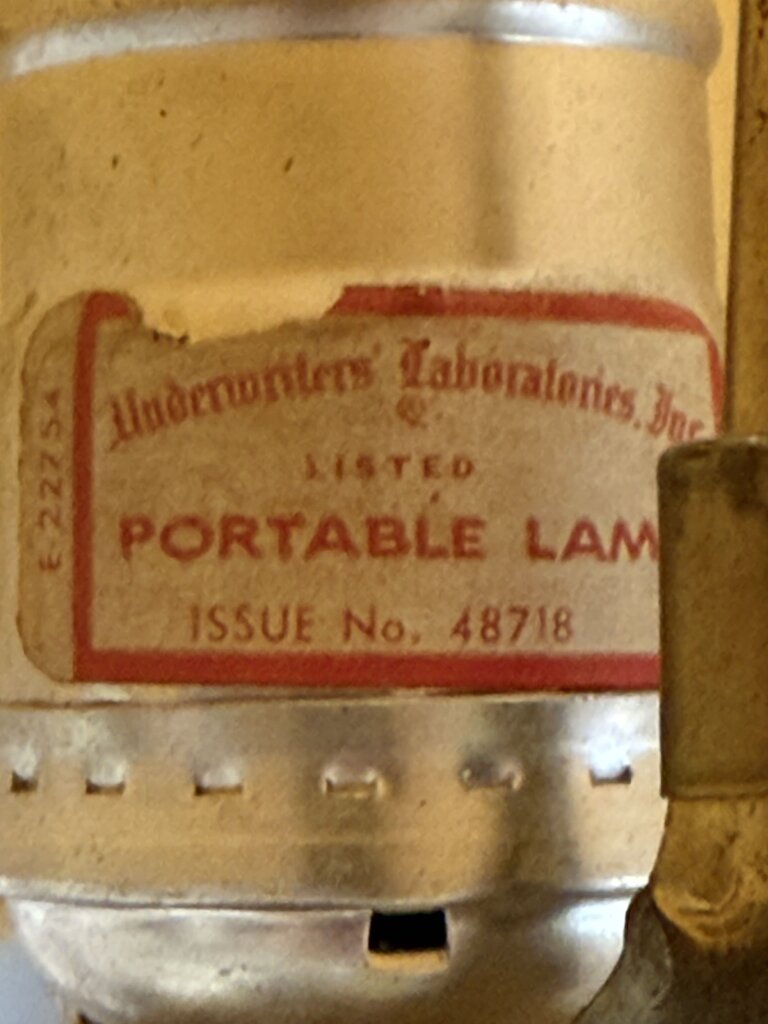 Mid Century Brown Lava Ceramic Table Lamp by Unterwriters Laboratories Portable Table Lamp