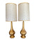 Vintage Hollywood Regency Gold Table Lamps - a Pair