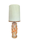 Mid Century Rare Monumental Brutalist Orange Lg Table Lamp