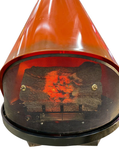Mid Century Rare Beauty 1970's Electric Orange Indoor Fireplace