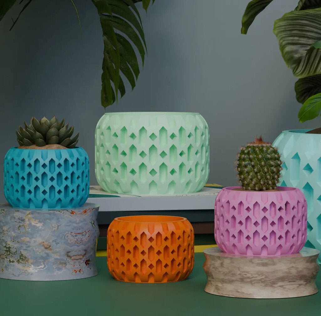 Nexar Retro Style Mid Century Diamond Planter Retro Decor - Medium