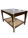 Lane Mid Century Smoked Glass and Cane End Table