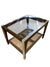 Lane Mid Century Smoked Glass and Cane End Table