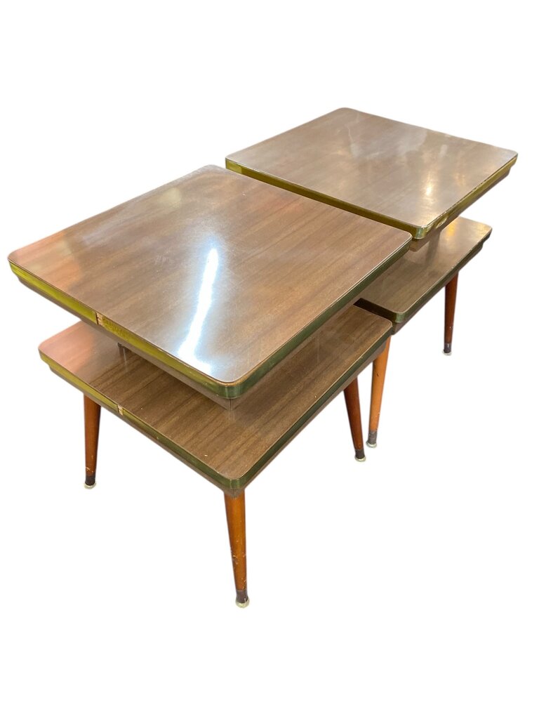 Atomic Pair of Vintage Square End or Side Tables (Set of 2)