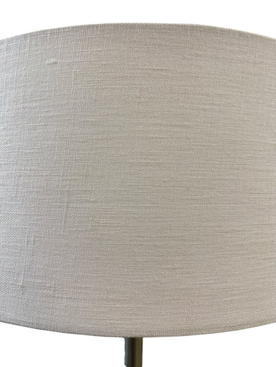 Mid Century Nessen Brushed Chrome Table/Desk Lamp. (Fully restored shade in white linen)