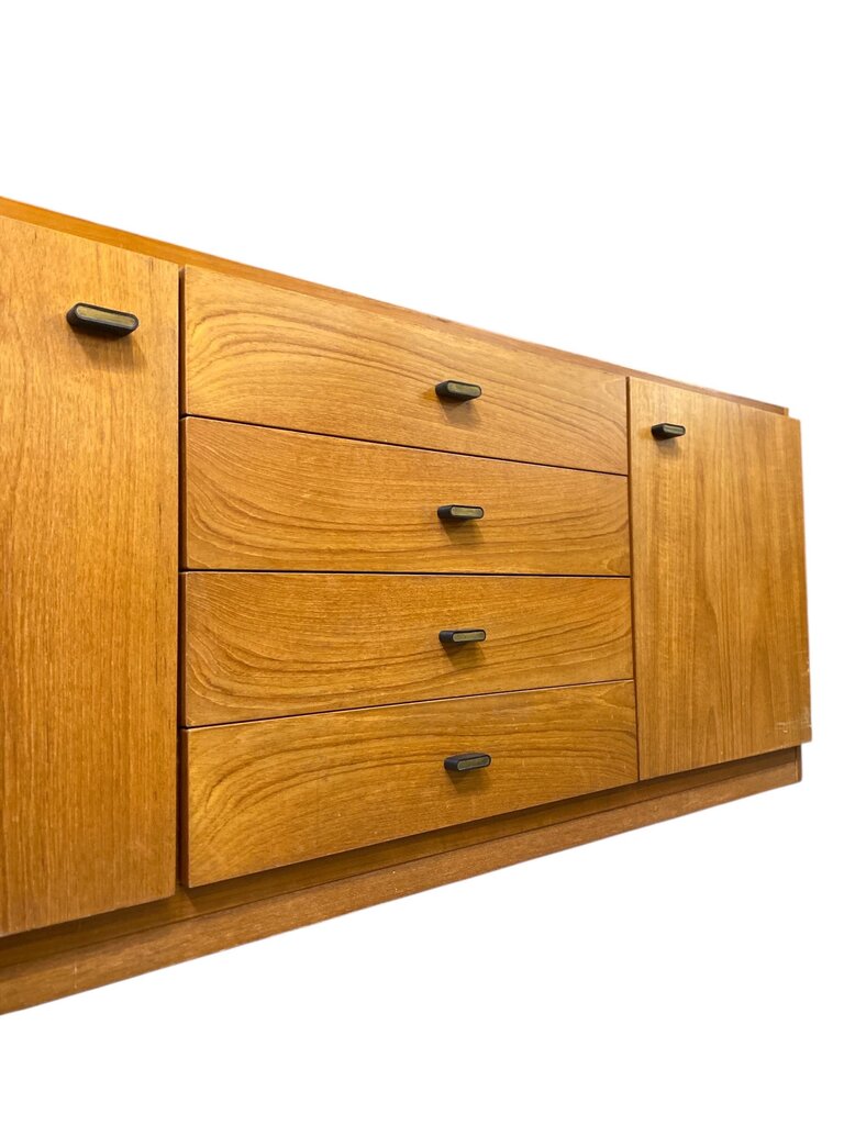 Domino Mobler Teak and Glass 2 Part Bookcase or Display Cabinet