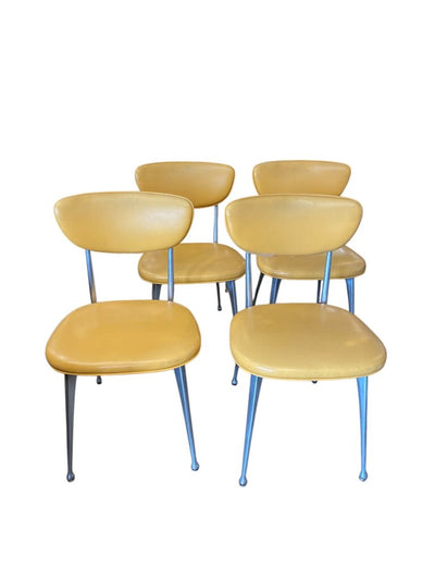 Mid Century Shelby Williams 1950's Aluminum Gazelle Dining Chairs (Set of 4)