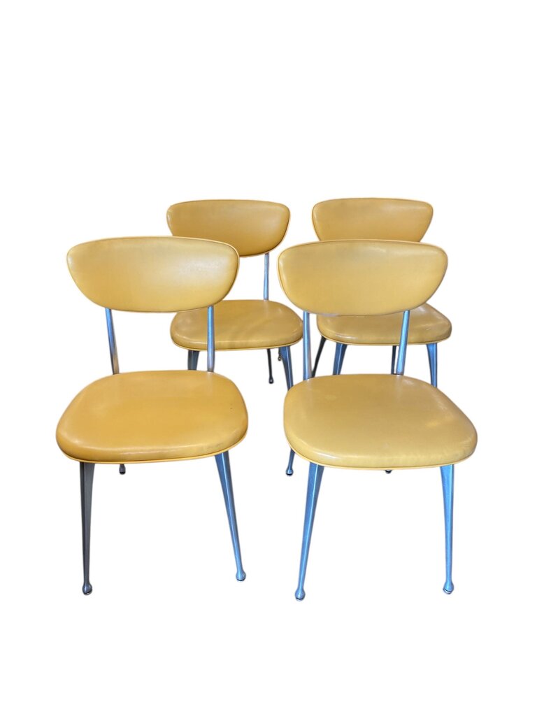 Mid Century Shelby Williams 1950's Aluminum Gazelle Dining Chairs (Set of 4)