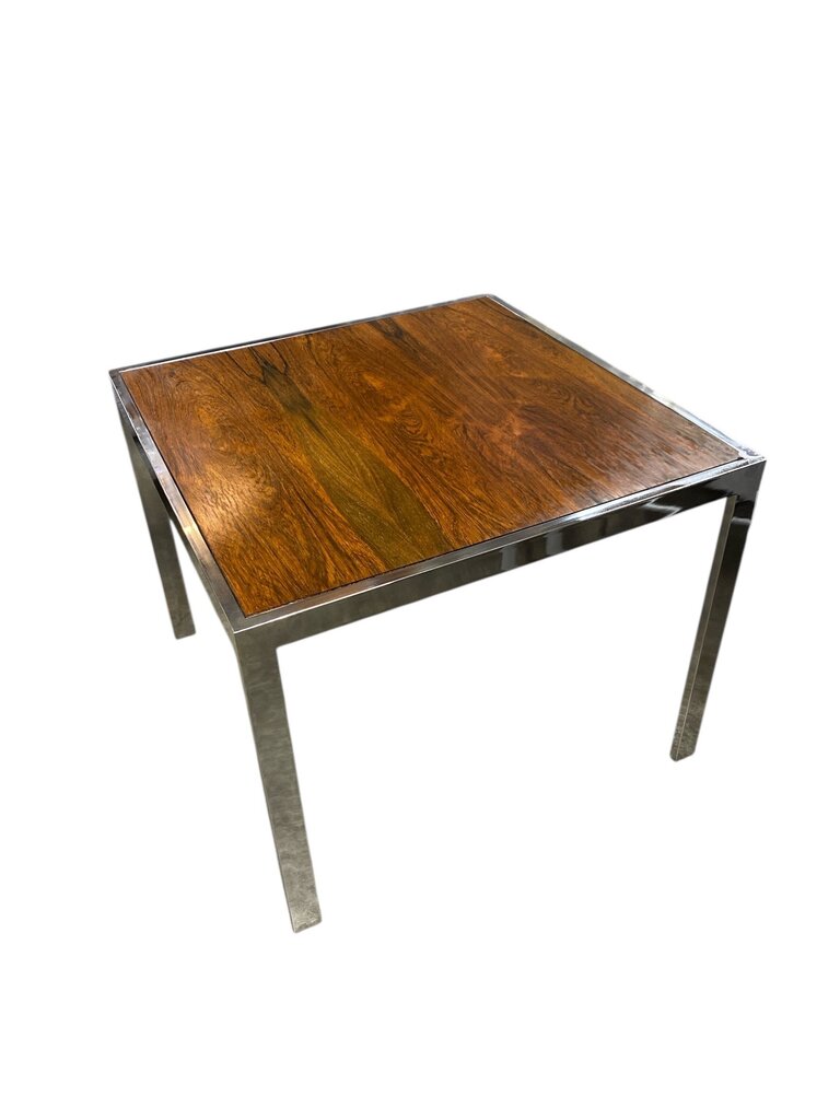 Mid Century Milo Baughman Rosewood & Chome Side Table