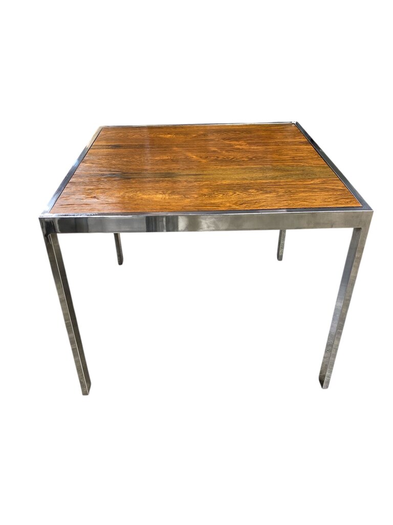 Mid Century Milo Baughman Rosewood & Chome Side Table