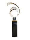 Curtis Jere 1990 Brass Brutalist Sculpture with Custom Lighted Pedestal