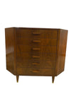 Mid Century Walnut Unique Corner Chest of Drawers - GREAT CORNER PIECE FOR CONDO OR APT