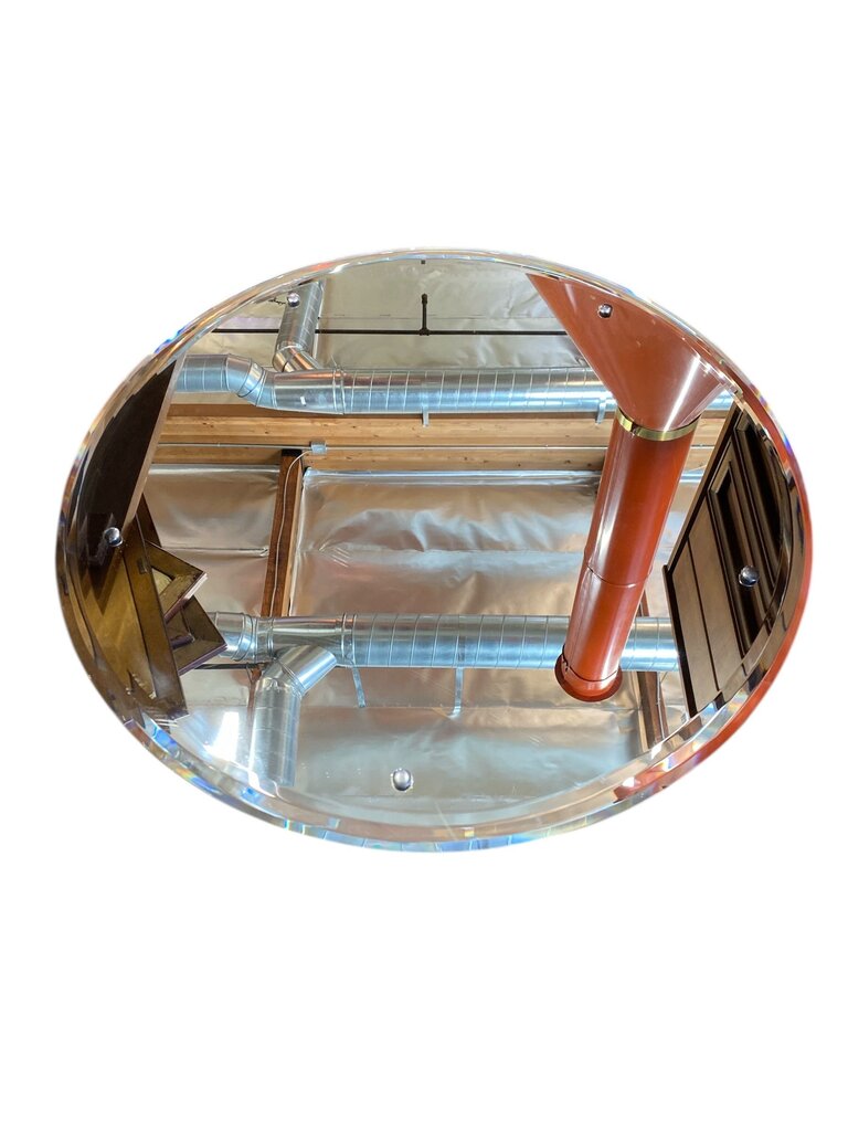 Art Deco Antique Conroy-Prugh Glass Co. Round Etched Glass Beveled 28" Wall Mirror