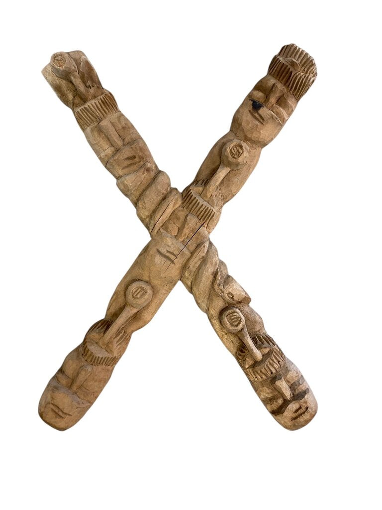 Vintage Indigenous African Tribal Sculpture Representing Balance