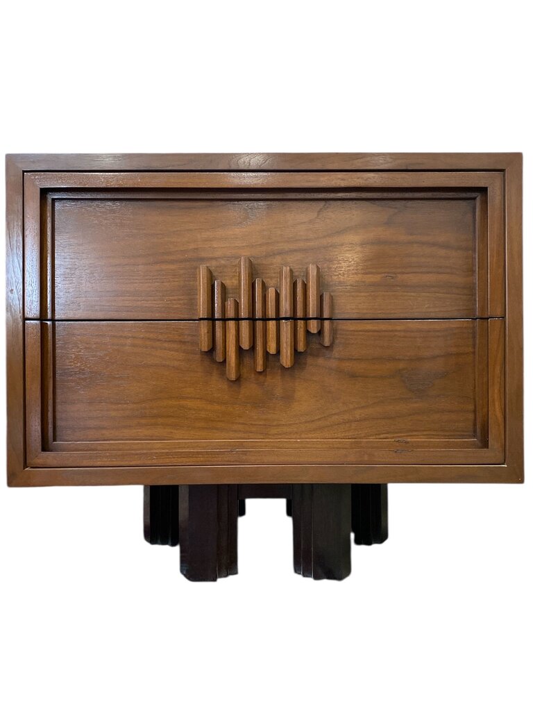 Brutalist Pair of Nightstands with Floating Base - FABULOUS!!!! (Set of 2)