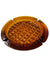 1960's Brutalist Blenko Amber-Wheat Waffle Glass Ashtray by Joel Myers