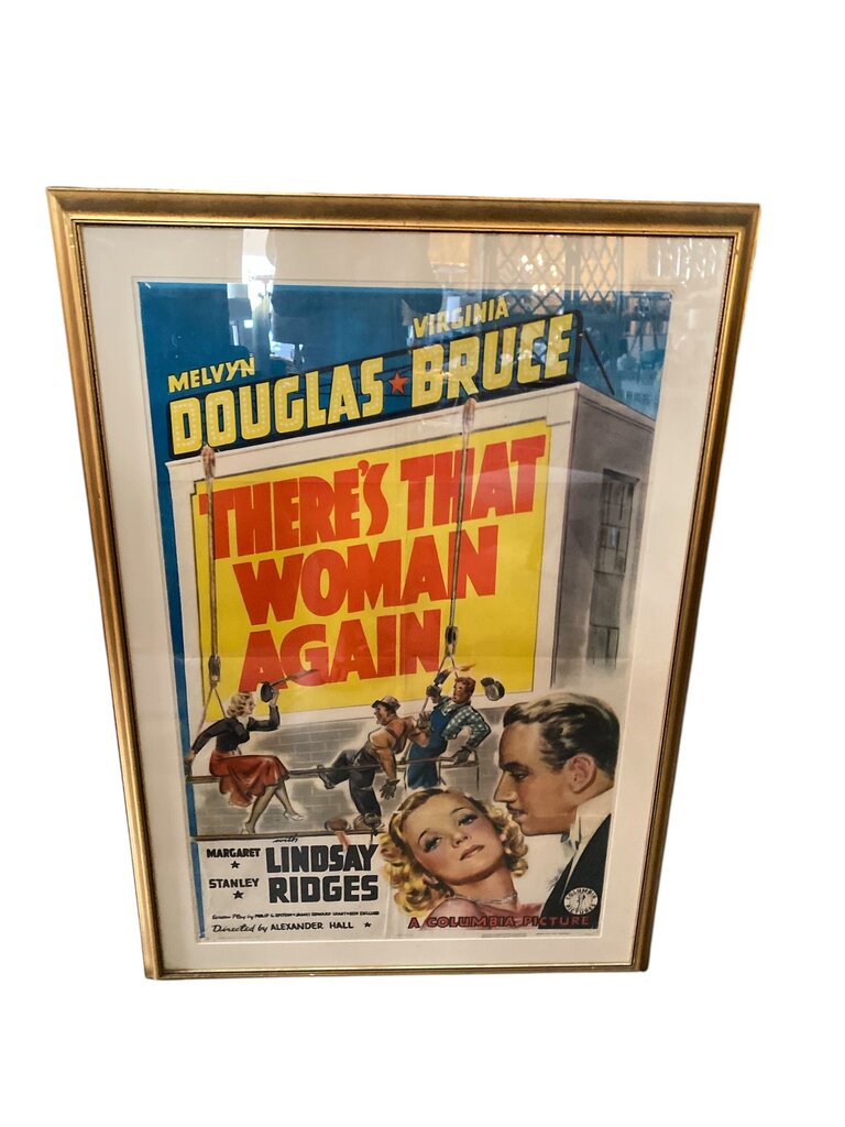 Vintage 1938 (There's That Woman Again) Comedy Film Gilded Gold Famed Movie Poster