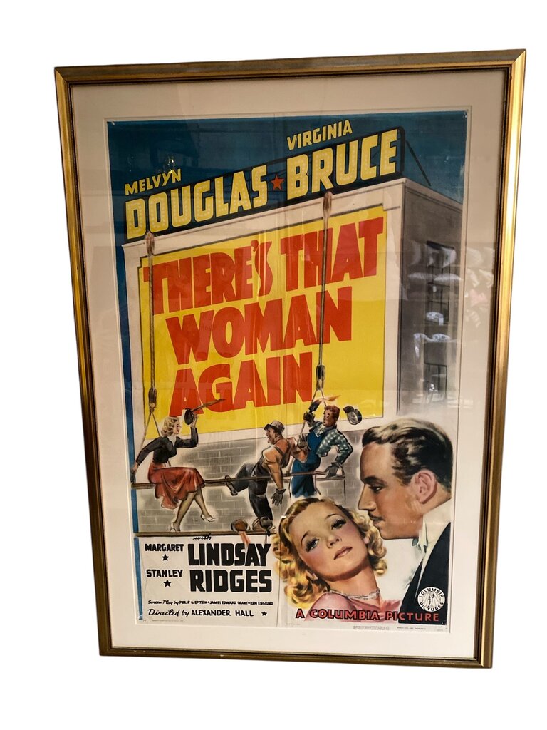 Vintage 1938 (There's That Woman Again) Comedy Film Gilded Gold Famed Movie Poster