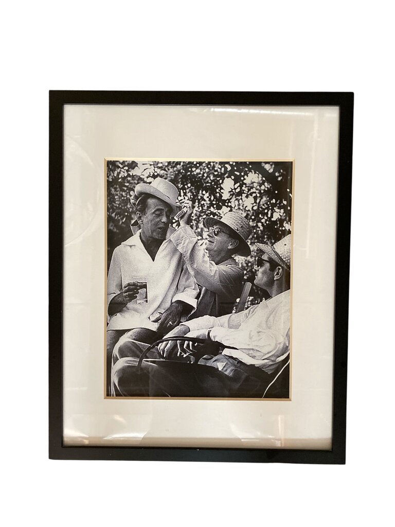 Vintage 1940's Framed Photo of Old Hollywood Humphrey Bogart. Clifton Webb and Laurence Olivier by Jean Howard