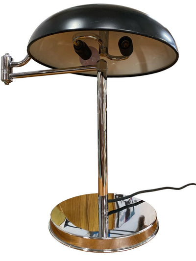 Mid Century Bauhaus Desk Task Lamp in Chrome and Black