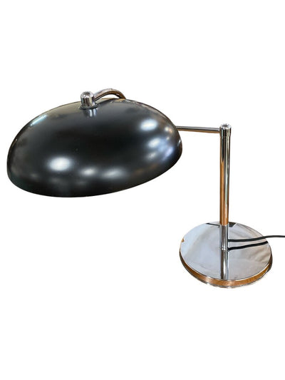 Mid Century Bauhaus Desk Task Lamp in Chrome and Black