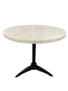 Mid Century Art Deco Petite Iron and Italian Marble End Table