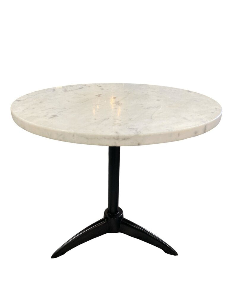Mid Century Art Deco Petite Iron and Italian Marble End Table