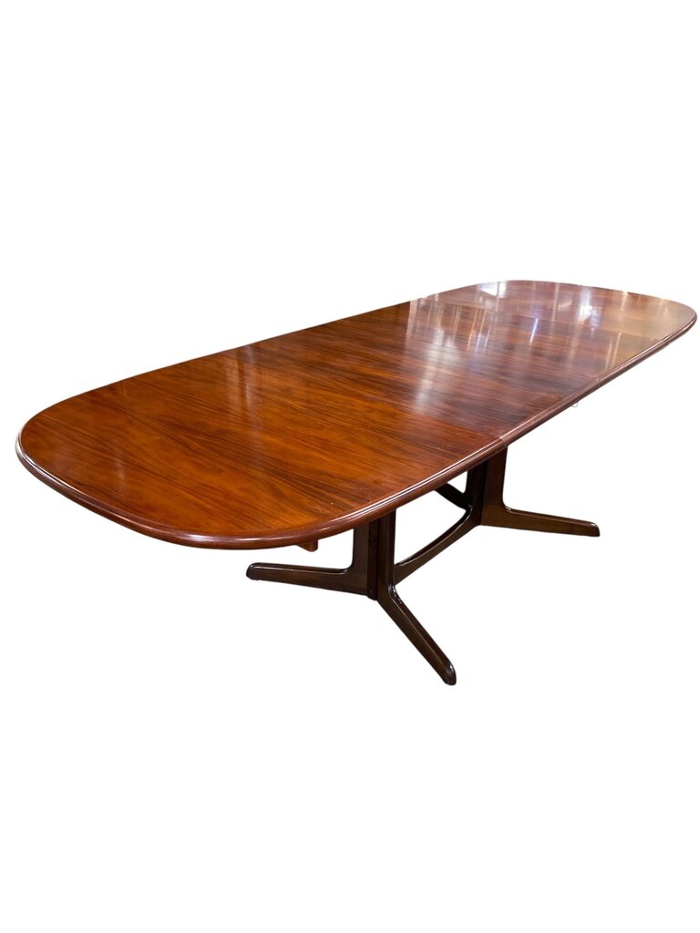 Mid Century Danish Rosewood 53.5" Expanding Table with 2 Leaves