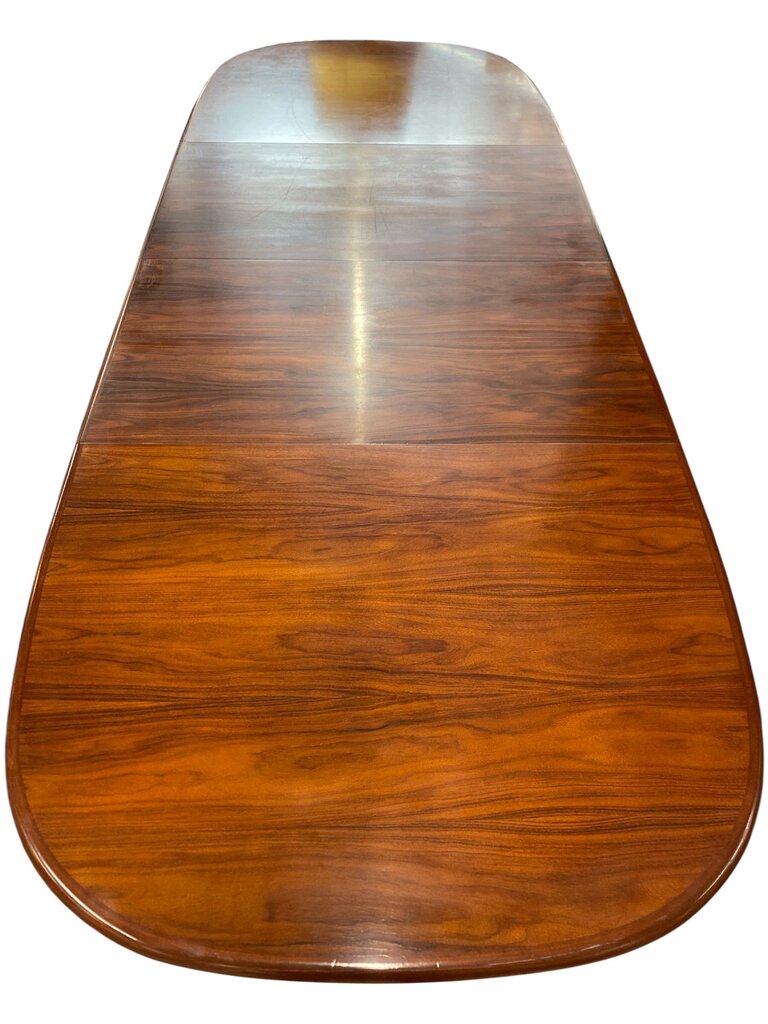 Mid Century Danish Rosewood 53.5" Expanding Table with 2 Leaves