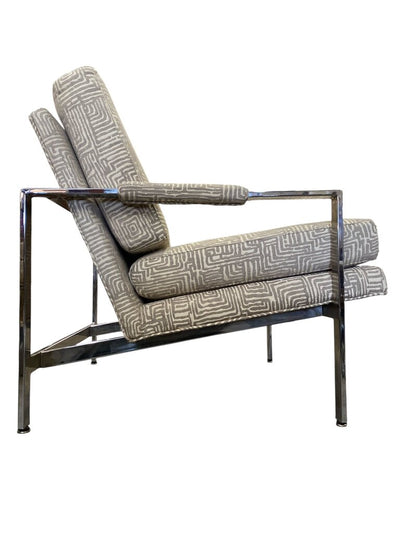 Milo Baughman Flat Bar Mid Century Pair of Chrome Chairs (Set of 2)