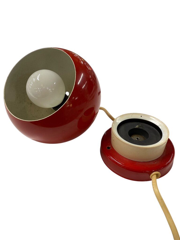 Vintage 1970's Danish Space Age Trivsel Belysning Magnetic Ball Lamp in Red