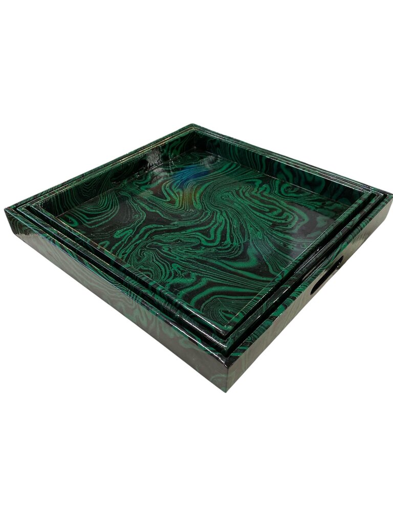 Faux Malachite Nesting Trays (the set of 3)