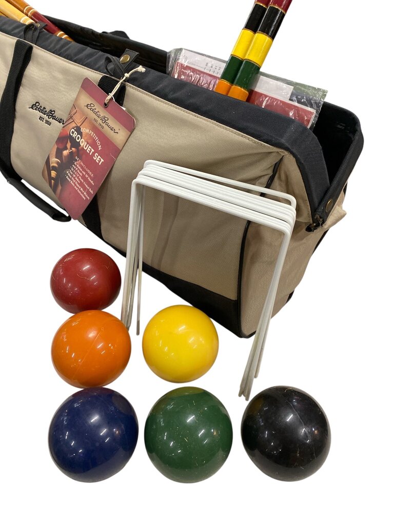 Eddie Bauer Competition Croquet Set with 6 Mallets, 6 Balls, 2 Stakes, and 9 Wickets