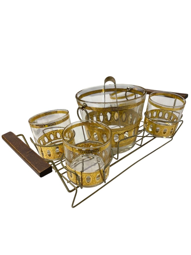 MCM Culver Antigua 22K Gold 7-Piece Bar Set