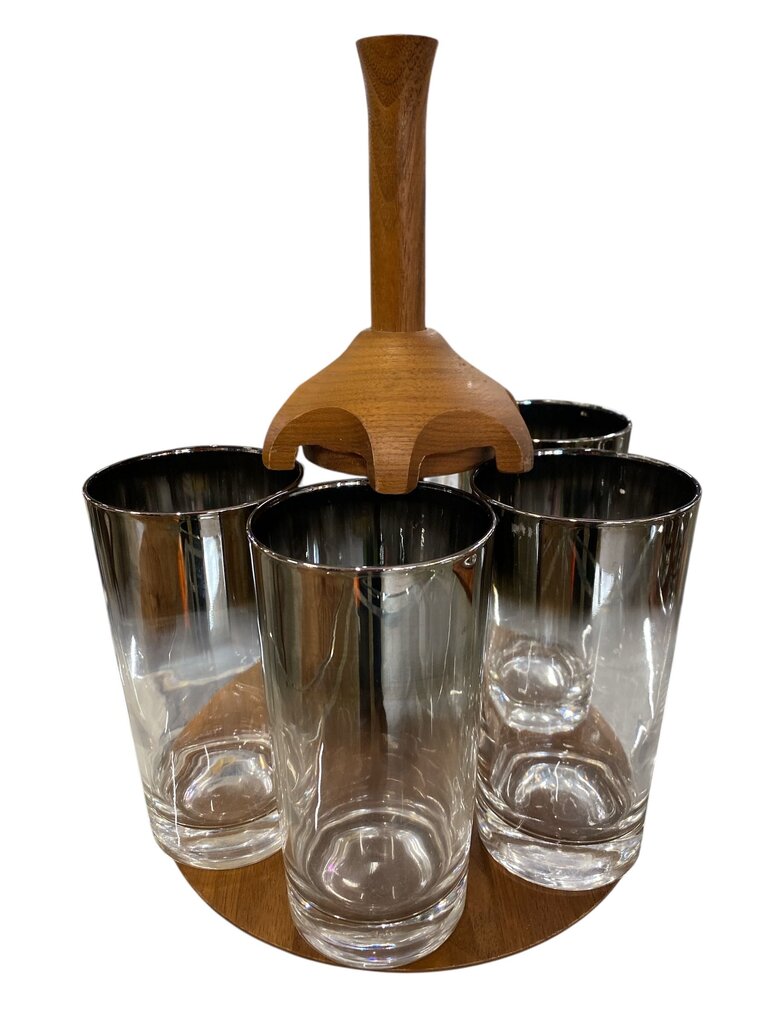MCM 7-Piece Highball Set on Walnut Tray