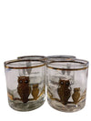 MCM Vintage Culver Set of 4 Lowball Owl Glasses