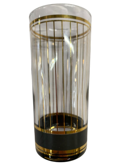 MCM Culver Devon Gold Striped Highball Glasses (Set of 3)