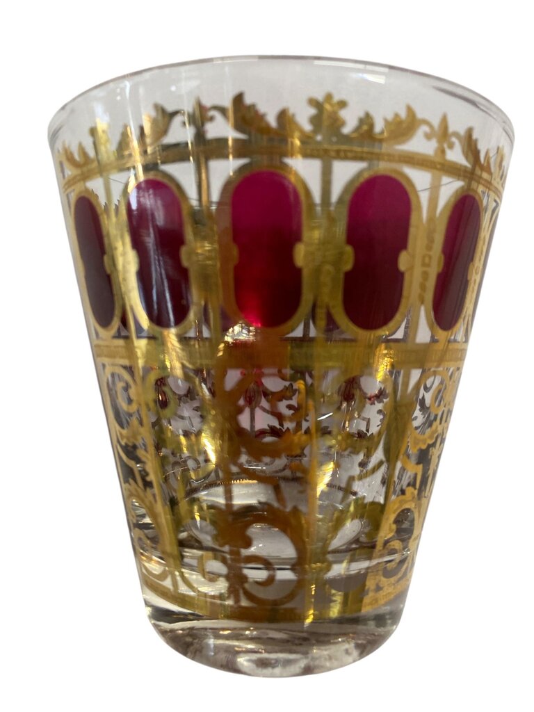 MCM Culver Cranberry Scroll Cocktail Glasses - AS IS (Set of 2)