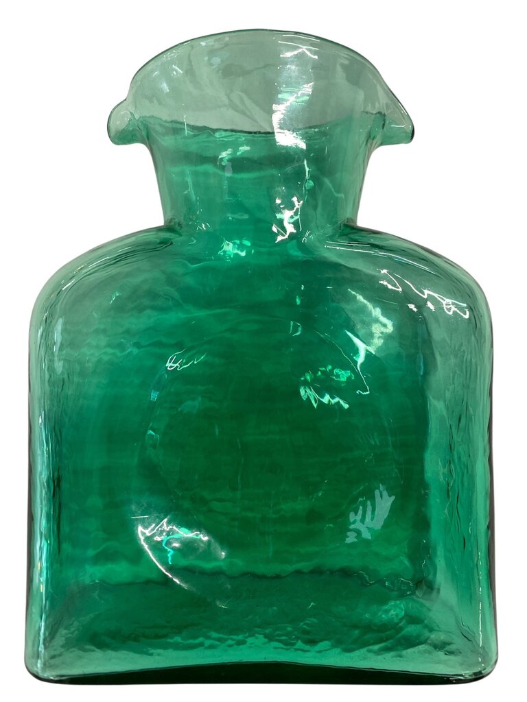 MCM Blenko Olive Green Double Spout Decanter