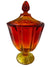 MCM Amberina Cadmium Glow Glass Jar with Lid