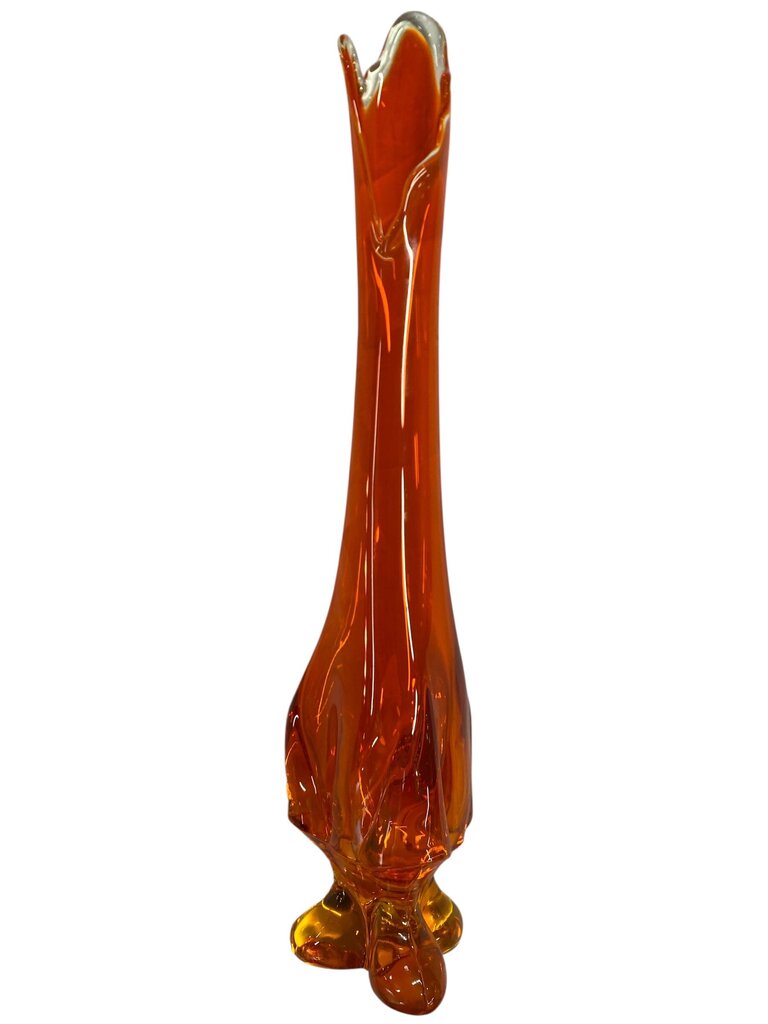 MCM Viking Amberina Three Toe Drape 20" Swung Vase