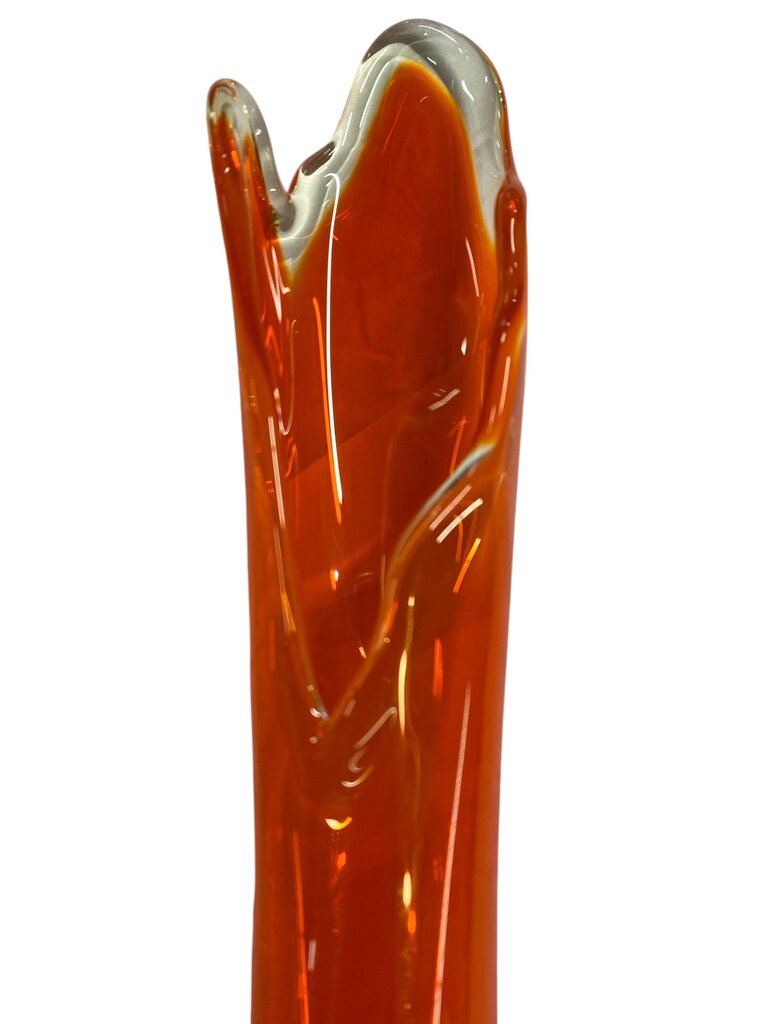 MCM Viking Amberina Three Toe Drape 20" Swung Vase